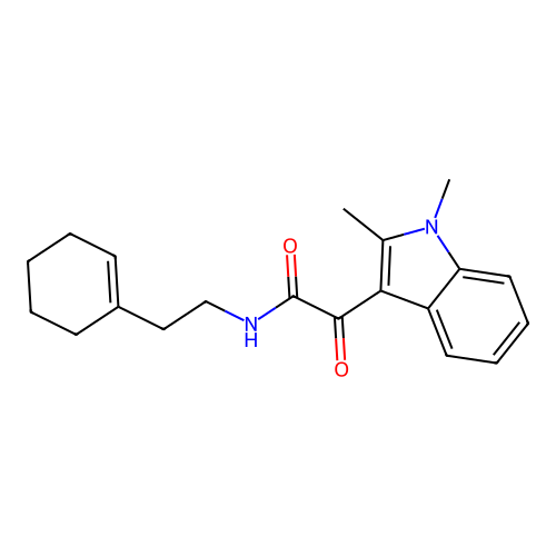 N-(2-(cyclohex-1-en-1-yl)ethyl)-2-(1,2-dimethyl-1H-indol-3-yl)-2-oxoacetamide structure