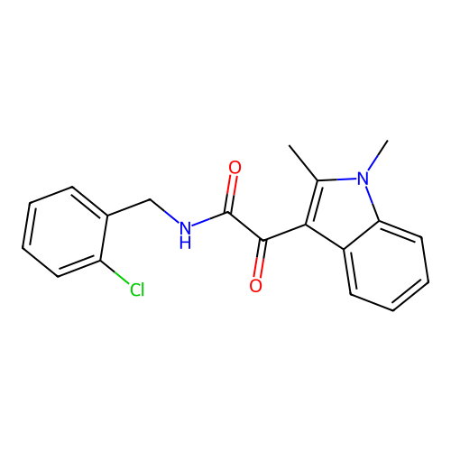 N-(2-chlorobenzyl)-2-(1,2-dimethyl-1H-indol-3-yl)-2-oxoacetamide structure