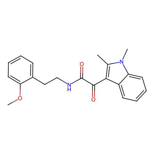 2-(1,2-dimethyl-1H-indol-3-yl)-N-[2-(2-methoxyphenyl)ethyl]-2-oxoacetamide structure