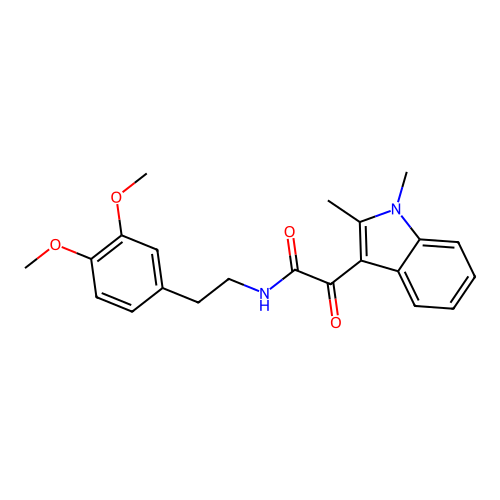 N-(3,4-dimethoxyphenethyl)-2-(1,2-dimethyl-1H-indol-3-yl)-2-oxoacetamide structure