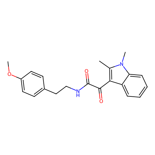 2-(1,2-dimethyl-1H-indol-3-yl)-N-[2-(4-methoxyphenyl)ethyl]-2-oxoacetamide structure