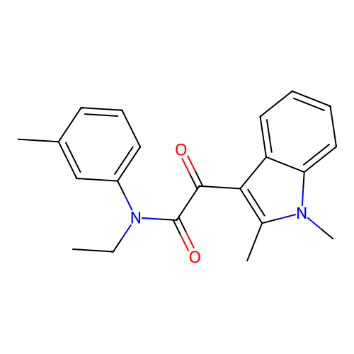 2-(1,2-dimethyl-1H-indol-3-yl)-N-ethyl-N-(3-methylphenyl)-2-oxoacetamide structure