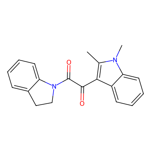 1-(1,2-dimethyl-1H-indol-3-yl)-2-(indolin-1-yl)ethane-1,2-dione structure
