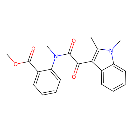 methyl 2-(2-(1,2-dimethyl-1H-indol-3-yl)-N-methyl-2-oxoacetamido)benzoate structure