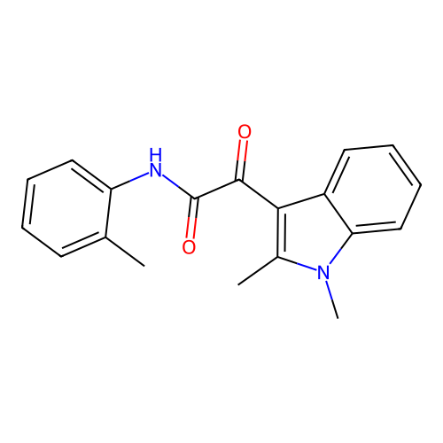 2-(1,2-dimethyl-1H-indol-3-yl)-2-oxo-N-(o-tolyl)acetamide structure