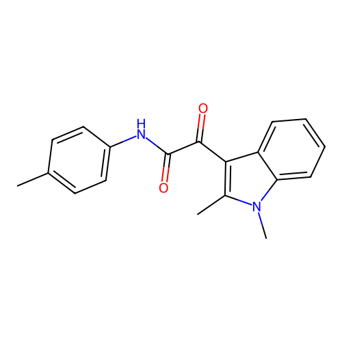 2-(1,2-dimethylindol-3-yl)-N-(4-methylphenyl)-2-oxoacetamide structure