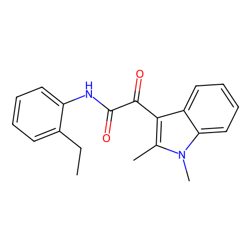 2-(1,2-dimethyl-1H-indol-3-yl)-N-(2-ethylphenyl)-2-oxoacetamide structure
