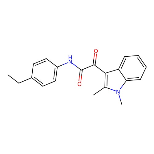 2-(1,2-dimethyl-1H-indol-3-yl)-N-(4-ethylphenyl)-2-oxoacetamide structure