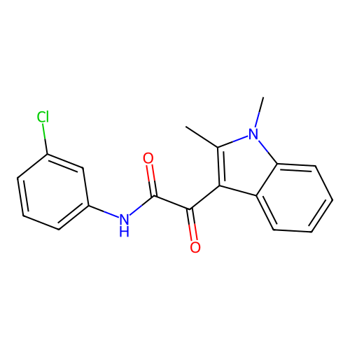 N-(3-chlorophenyl)-2-(1,2-dimethyl-1H-indol-3-yl)-2-oxoacetamide structure