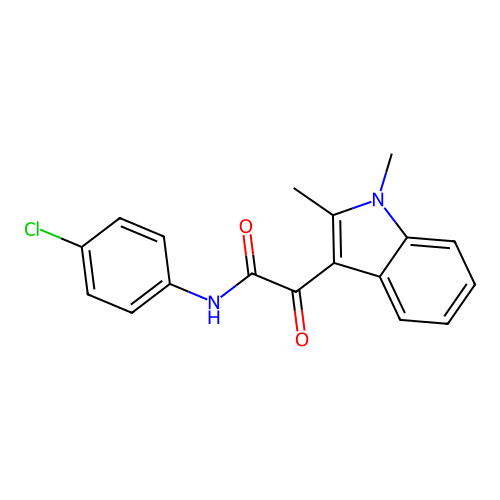 N-(4-chlorophenyl)-2-(1,2-dimethyl-1H-indol-3-yl)-2-oxoacetamide structure