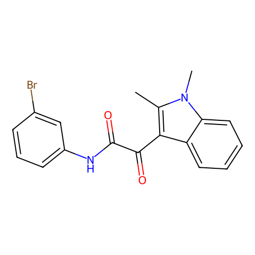 N-(3-bromophenyl)-2-(1,2-dimethyl-1H-indol-3-yl)-2-oxoacetamide structure