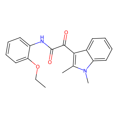 2-(1,2-dimethyl-1H-indol-3-yl)-N-(2-ethoxyphenyl)-2-oxoacetamide structure