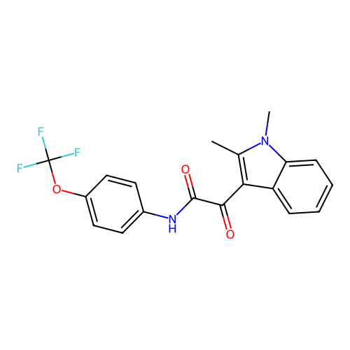 2-(1,2-dimethyl-1H-indol-3-yl)-2-oxo-N-(4-(trifluoromethoxy)phenyl)acetamide structure