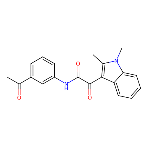 N-(3-acetylphenyl)-2-(1,2-dimethyl-1H-indol-3-yl)-2-oxoacetamide structure