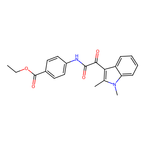 ethyl 4-(2-(1,2-dimethyl-1H-indol-3-yl)-2-oxoacetamido)benzoate structure