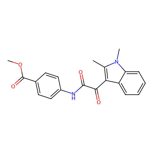 methyl 4-(2-(1,2-dimethyl-1H-indol-3-yl)-2-oxoacetamido)benzoate structure