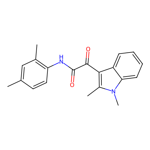 2-(1,2-dimethyl-1H-indol-3-yl)-N-(2,4-dimethylphenyl)-2-oxoacetamide structure