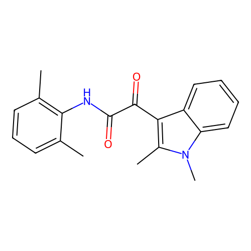 2-(1,2-dimethyl-1H-indol-3-yl)-N-(2,6-dimethylphenyl)-2-oxoacetamide structure