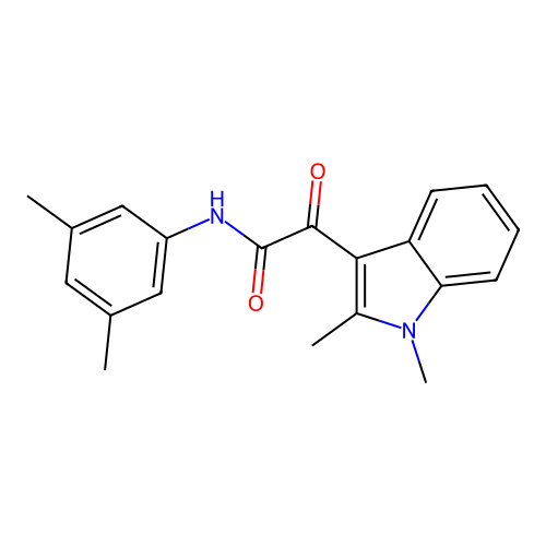 2-(1,2-dimethyl-1H-indol-3-yl)-N-(3,5-dimethylphenyl)-2-oxoacetamide structure