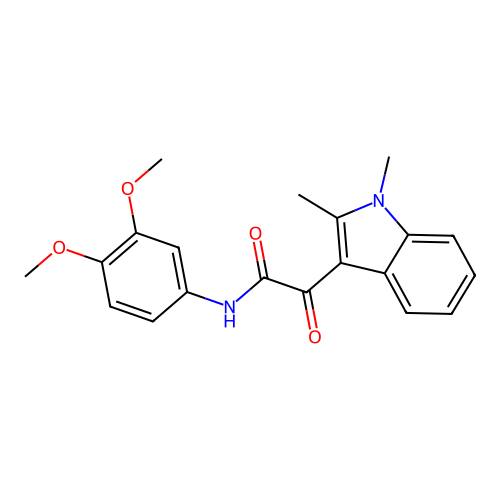 N-(3,4-dimethoxyphenyl)-2-(1,2-dimethyl-1H-indol-3-yl)-2-oxoacetamide structure