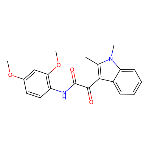N-(2,4-dimethoxyphenyl)-2-(1,2-dimethyl-1H-indol-3-yl)-2-oxoacetamide structure