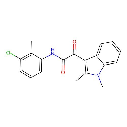 N-(3-chloro-2-methylphenyl)-2-(1,2-dimethyl-1H-indol-3-yl)-2-oxoacetamide structure