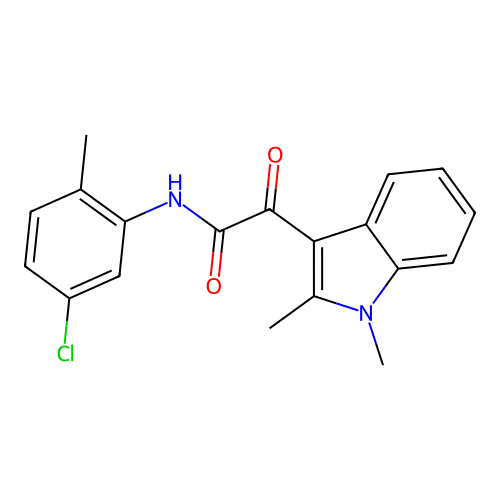 N-(5-chloro-2-methylphenyl)-2-(1,2-dimethyl-1H-indol-3-yl)-2-oxoacetamide structure
