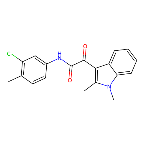 N-(3-chloro-4-methylphenyl)-2-(1,2-dimethyl-1H-indol-3-yl)-2-oxoacetamide structure