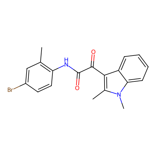 N-(4-bromo-2-methylphenyl)-2-(1,2-dimethyl-1H-indol-3-yl)-2-oxoacetamide structure
