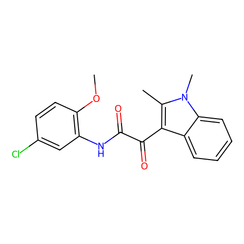 N-(5-chloro-2-methoxyphenyl)-2-(1,2-dimethyl-1H-indol-3-yl)-2-oxoacetamide structure
