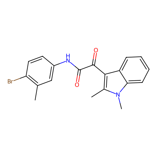 N-(4-bromo-3-methylphenyl)-2-(1,2-dimethyl-1H-indol-3-yl)-2-oxoacetamide structure