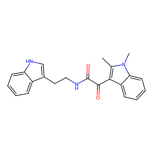 2-(1,2-dimethyl-1H-indol-3-yl)-N-[2-(1H-indol-3-yl)ethyl]-2-oxoacetamide structure