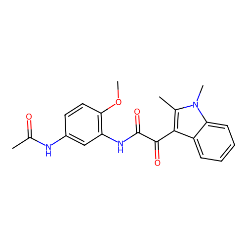 N-(5-acetamido-2-methoxyphenyl)-2-(1,2-dimethyl-1H-indol-3-yl)-2-oxoacetamide structure