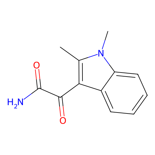2-(1,2-dimethyl-1H-indol-3-yl)-2-oxoacetamide structure