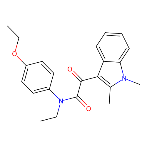2-(1,2-dimethyl-1H-indol-3-yl)-N-(4-ethoxyphenyl)-N-ethyl-2-oxoacetamide structure