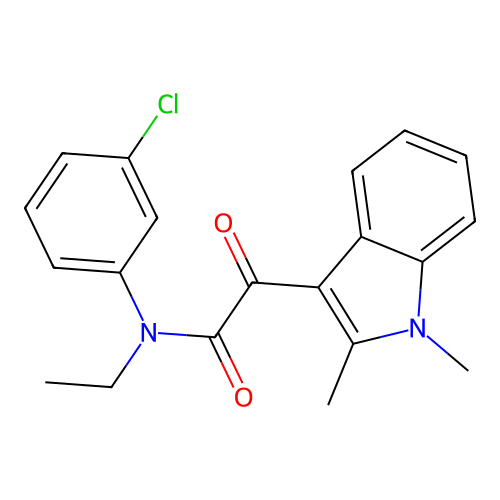 N-(3-chlorophenyl)-2-(1,2-dimethyl-1H-indol-3-yl)-N-ethyl-2-oxoacetamide structure
