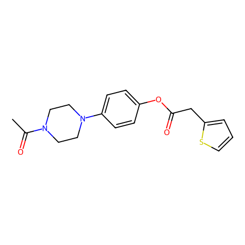 4-(4-Acetyl-1-piperazinyl)phenyl 2-thienylacetate structure