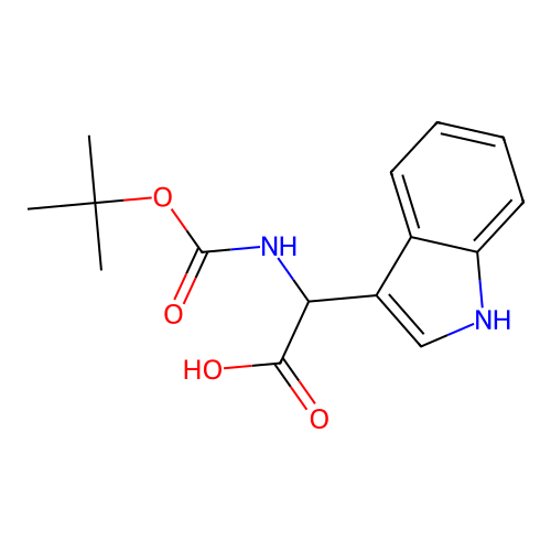 n-Boc-2-(indole-3-yl)-dl-glycine structure