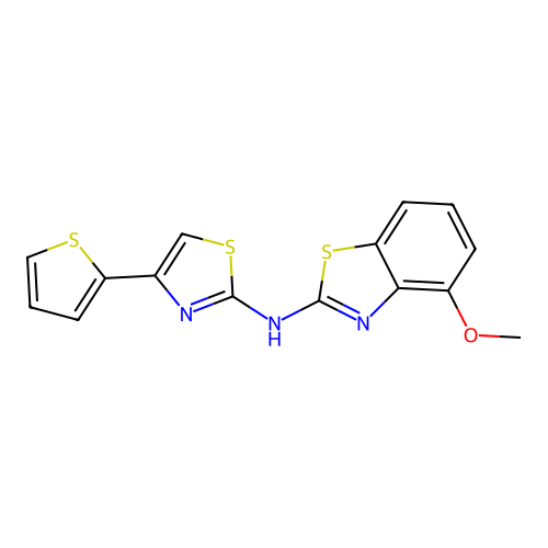 4-methoxy-N-(4-thiophen-2-yl-1,3-thiazol-2-yl)-1,3-benzothiazol-2-amine structure