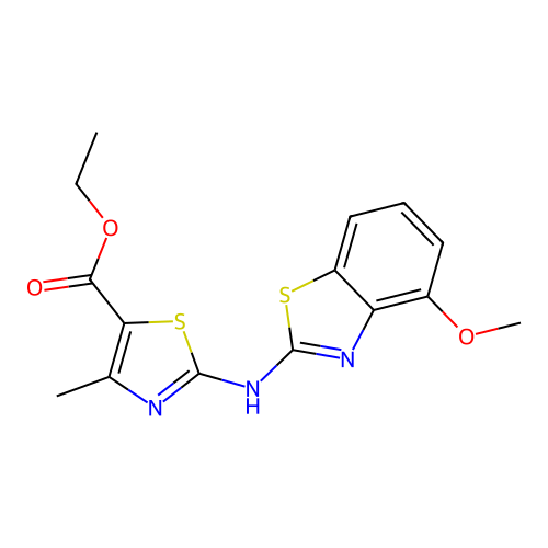 ethyl 2-[(4-methoxy-1,3-benzothiazol-2-yl)amino]-4-methyl-1,3-thiazole-5-carboxylate structure