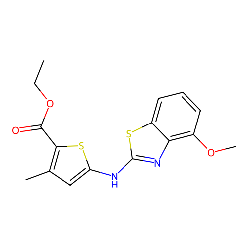 Ethyl 5-[(4-methoxy-1,3-benzothiazol-2-yl)amino]-3-methylthiophene-2-carboxylate structure