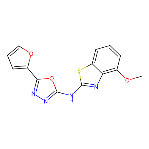 5-(furan-2-yl)-N-(4-methoxybenzo[d]thiazol-2-yl)-1,3,4-oxadiazol-2-amine structure
