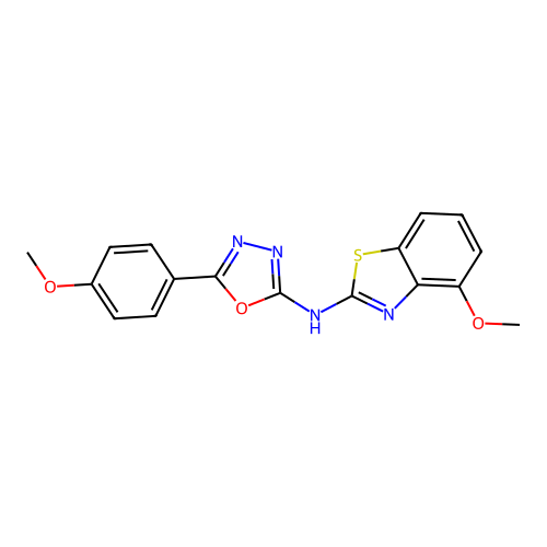 N-(4-methoxybenzo[d]thiazol-2-yl)-5-(4-methoxyphenyl)-1,3,4-oxadiazol-2-amine structure