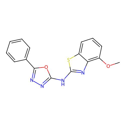 N-(4-methoxy-1,3-benzothiazol-2-yl)-5-phenyl-1,3,4-oxadiazol-2-amine structure