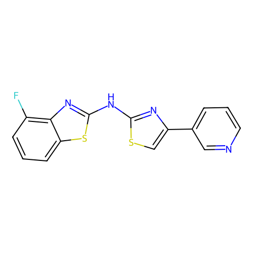 4-fluoro-N-(4-(pyridin-3-yl)thiazol-2-yl)benzo[d]thiazol-2-amine structure