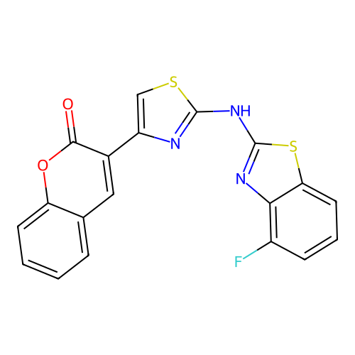 3-(2-((4-fluorobenzo[d]thiazol-2-yl)amino)thiazol-4-yl)-2H-chromen-2-one structure