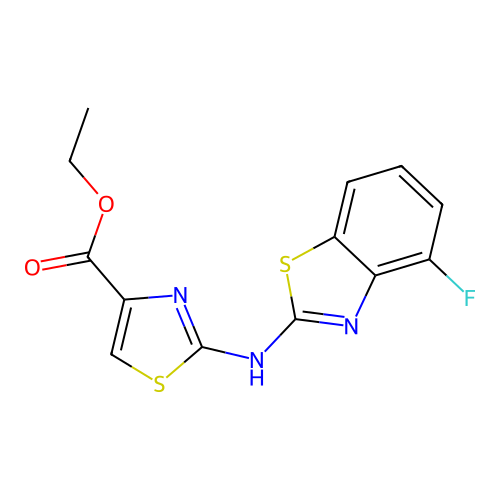 Ethyl 2-[(4-fluoro-1,3-benzothiazol-2-yl)amino]-1,3-thiazole-4-carboxylate structure
