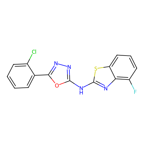 5-(2-chlorophenyl)-N-(4-fluorobenzo[d]thiazol-2-yl)-1,3,4-oxadiazol-2-amine structure