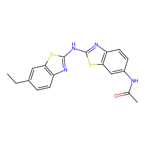 N-(2-((6-ethylbenzo[d]thiazol-2-yl)amino)benzo[d]thiazol-6-yl)acetamide structure