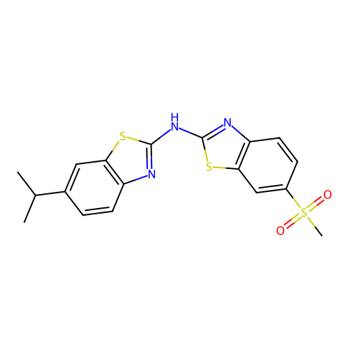 6-isopropyl-N-(6-(methylsulfonyl)benzo[d]thiazol-2-yl)benzo[d]thiazol-2-amine structure